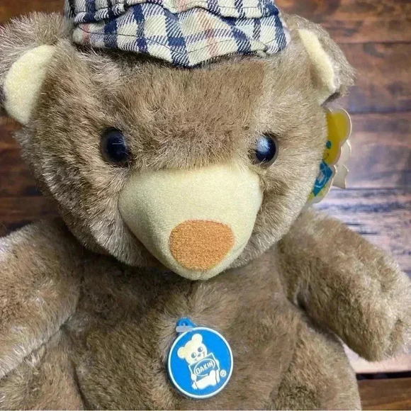 Vintage 1984 Dakin Arthur Bear Plush With Hat Stuffed Animal Brown Soft Bear - Picture 2 of 8